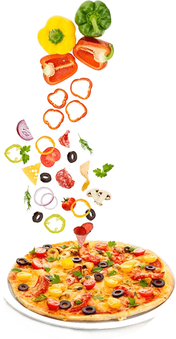 Une pizza en train de se composer