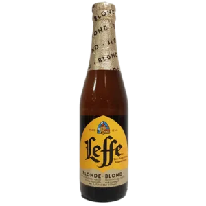 Leffe Blonde disponible chez Pizza Mania à Saint-Yrieix-la-Perche en bouteille de 33cl.
